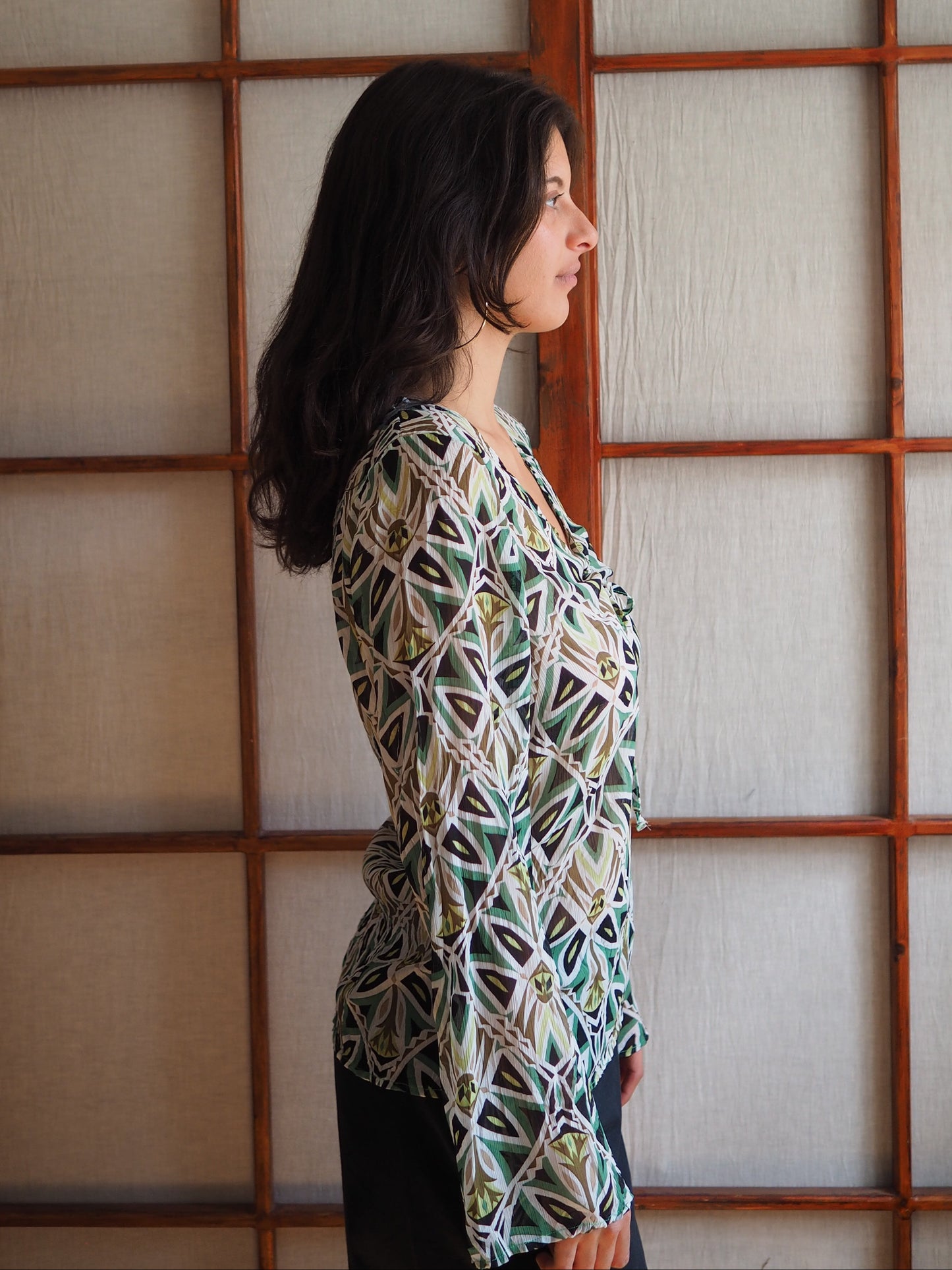 sheer grøn bluse