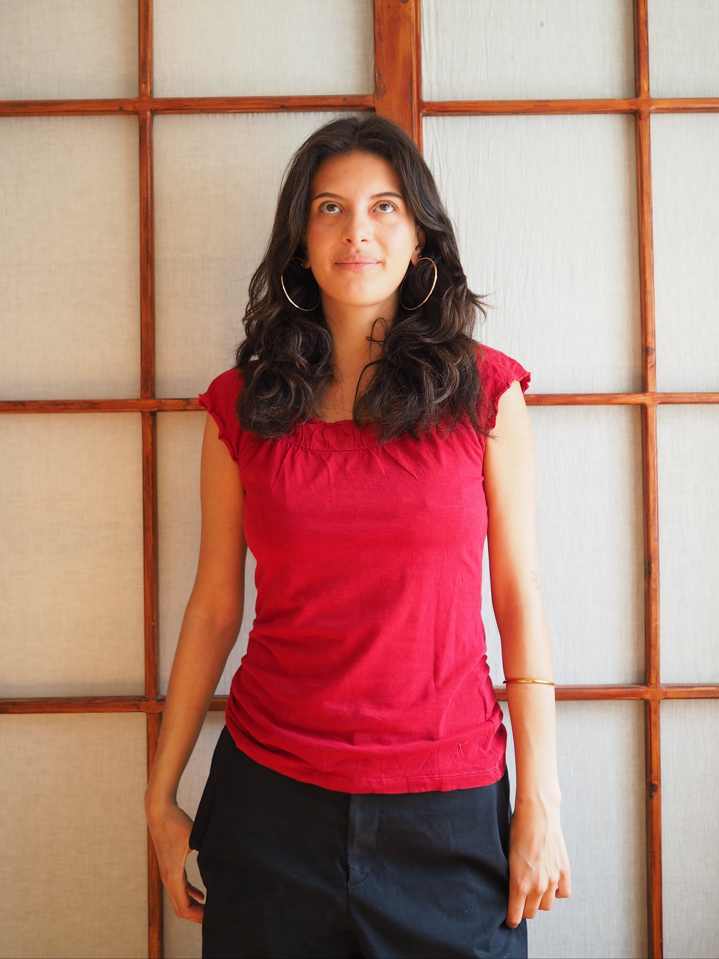 boatneck bomulds-tee