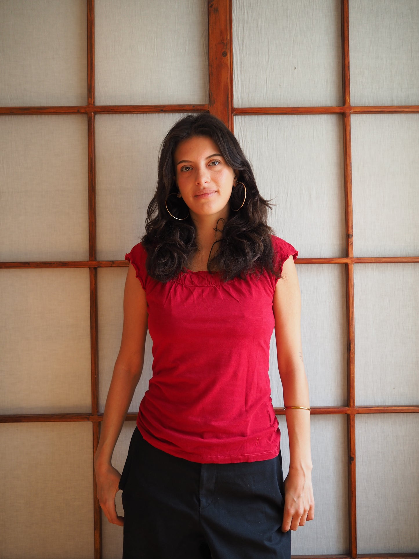 boatneck bomulds-tee