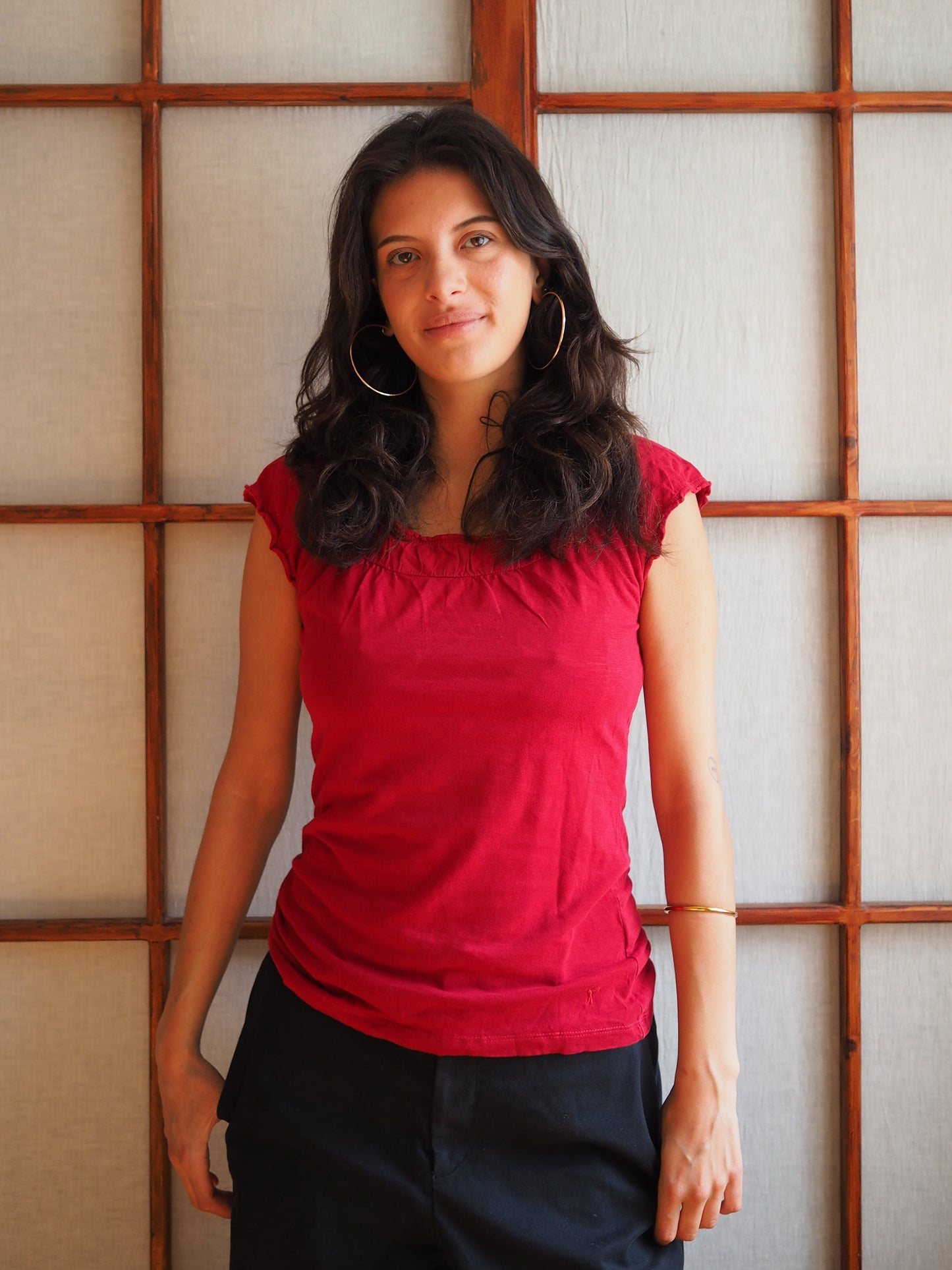 boatneck bomulds-tee