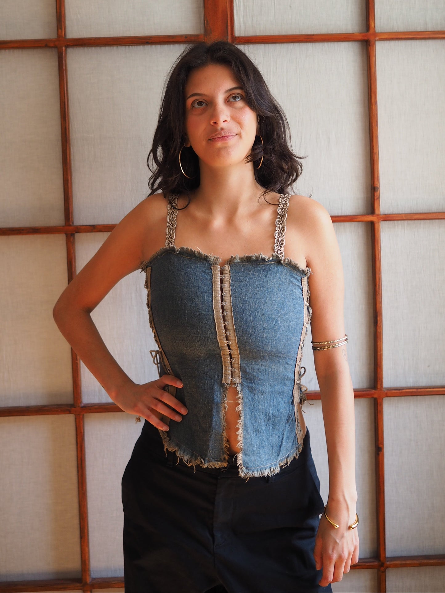 korsettop i denim