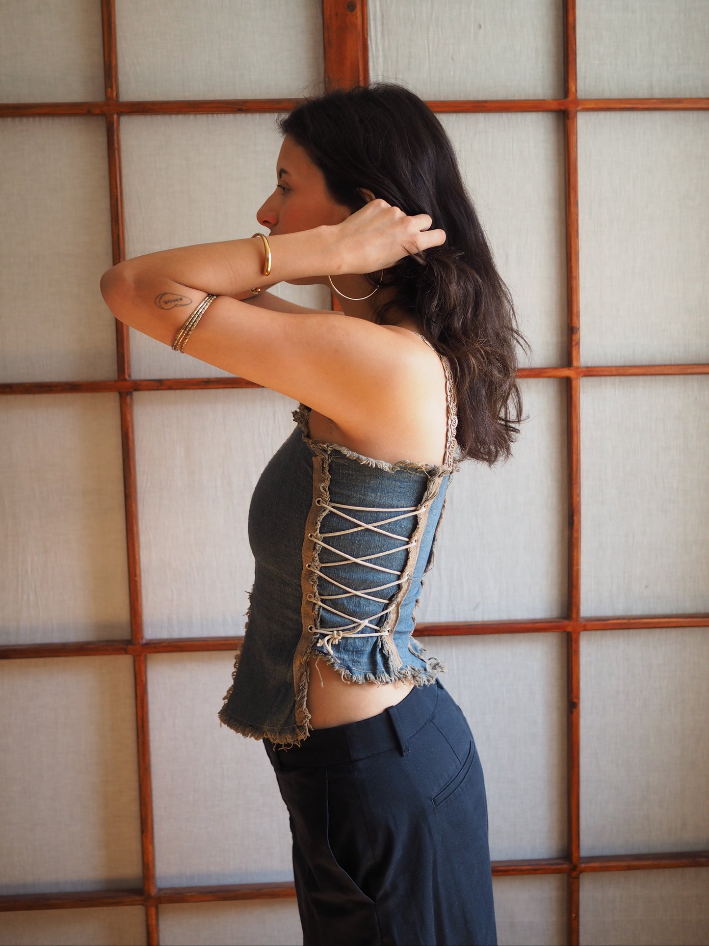 korsettop i denim