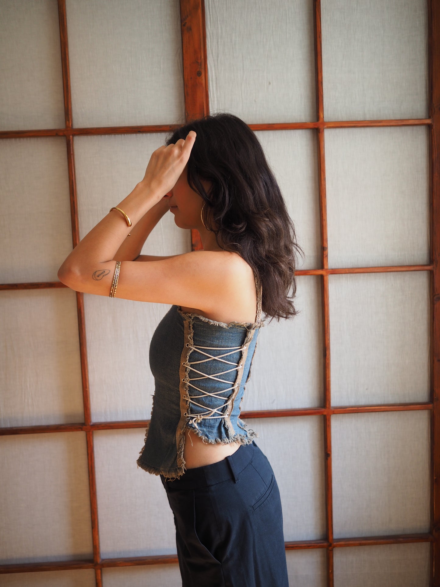 korsettop i denim