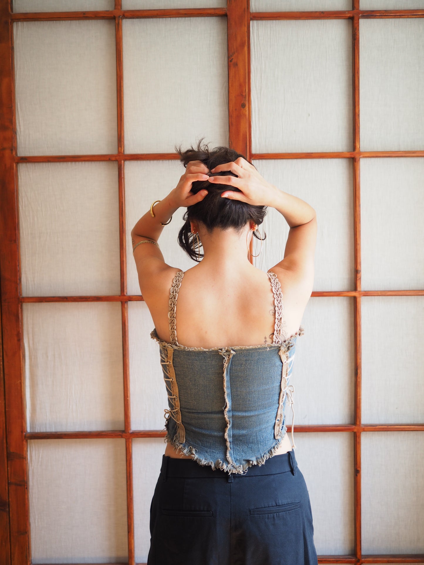korsettop i denim