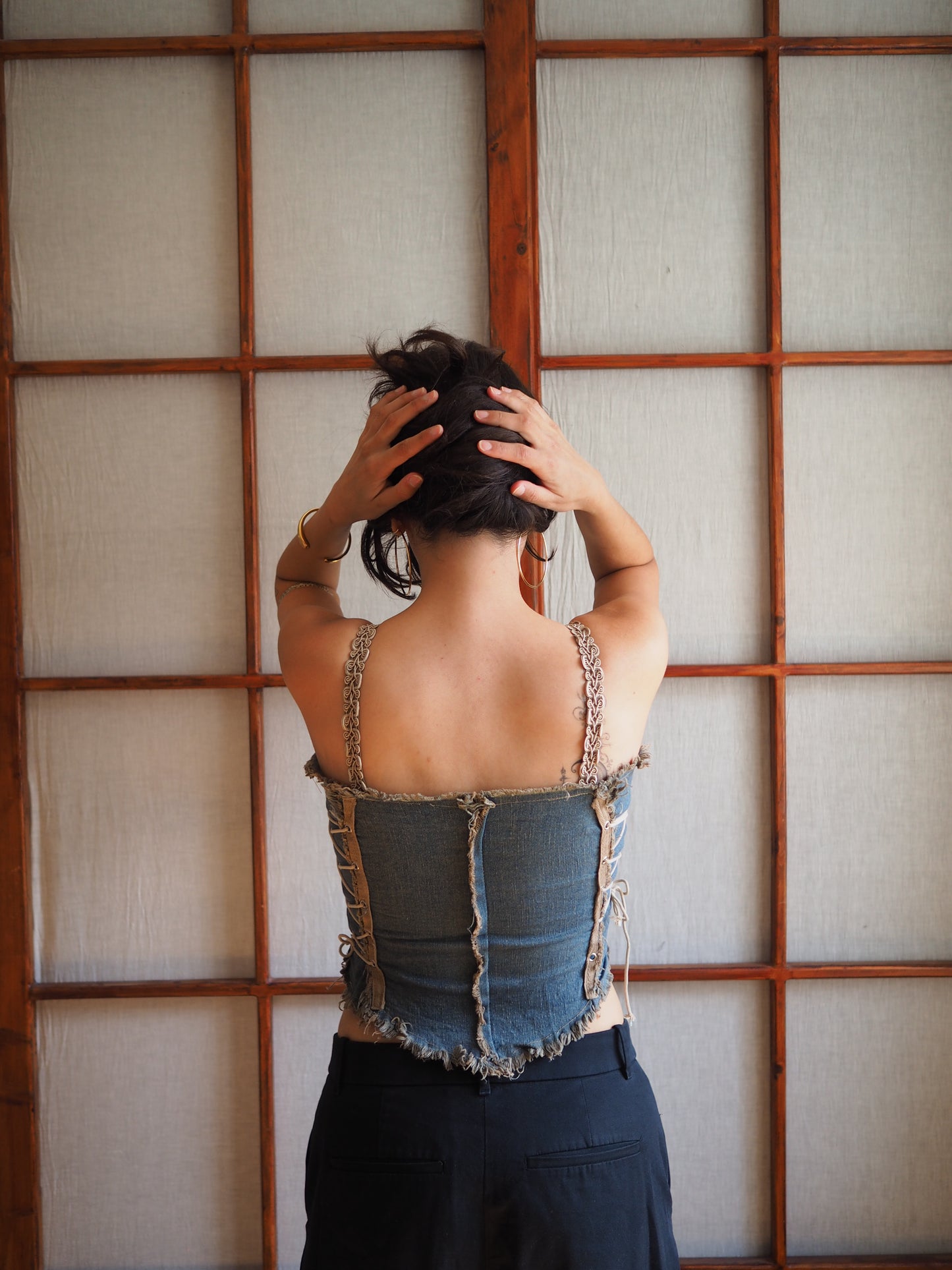 korsettop i denim