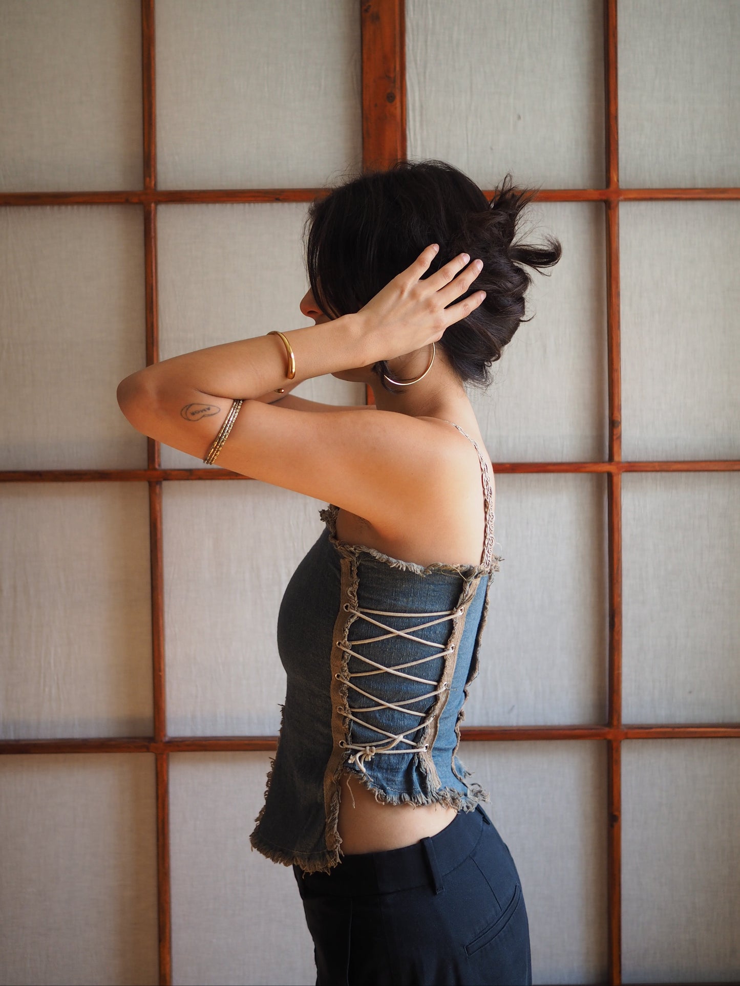 korsettop i denim