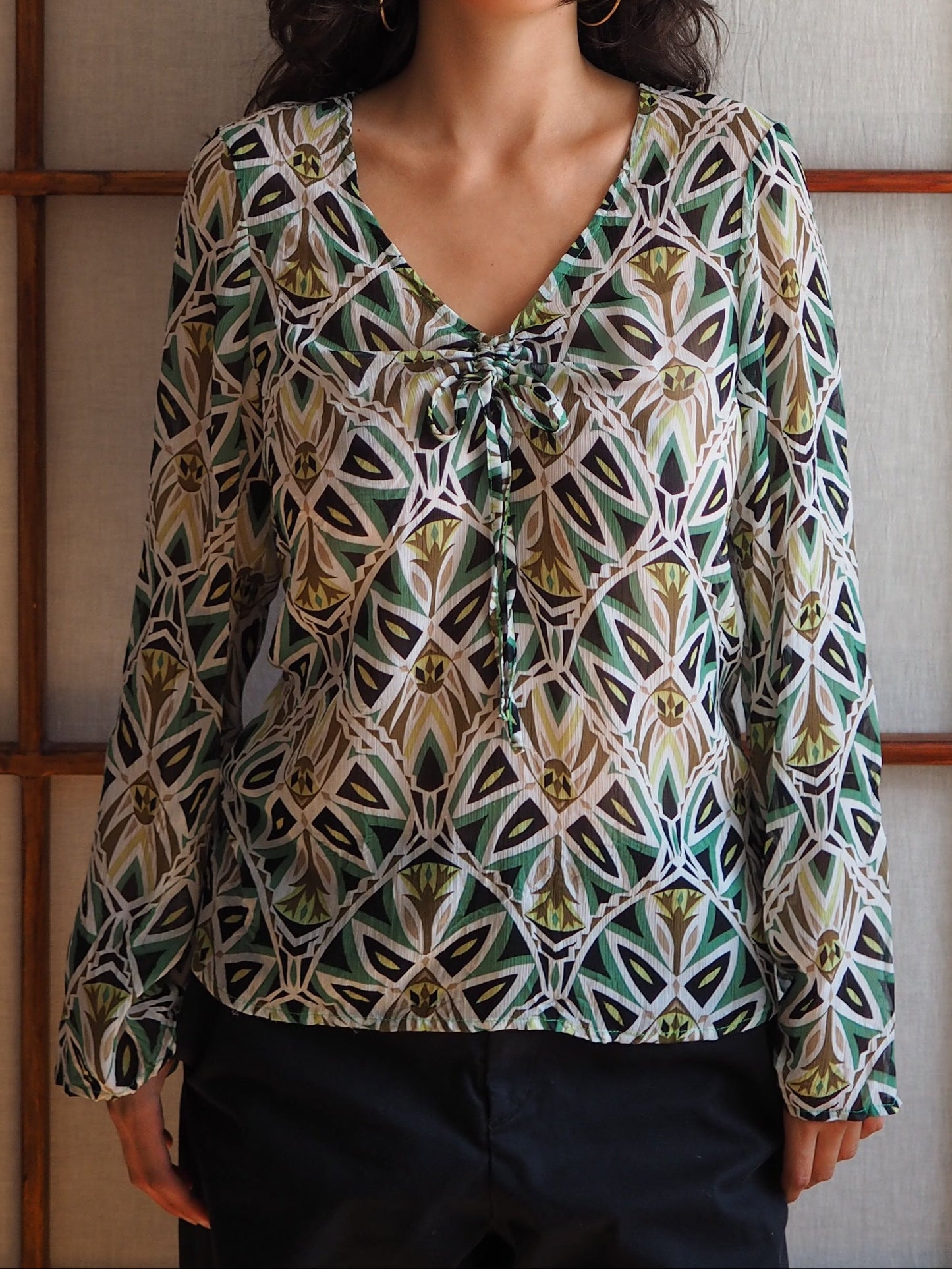 sheer grøn bluse