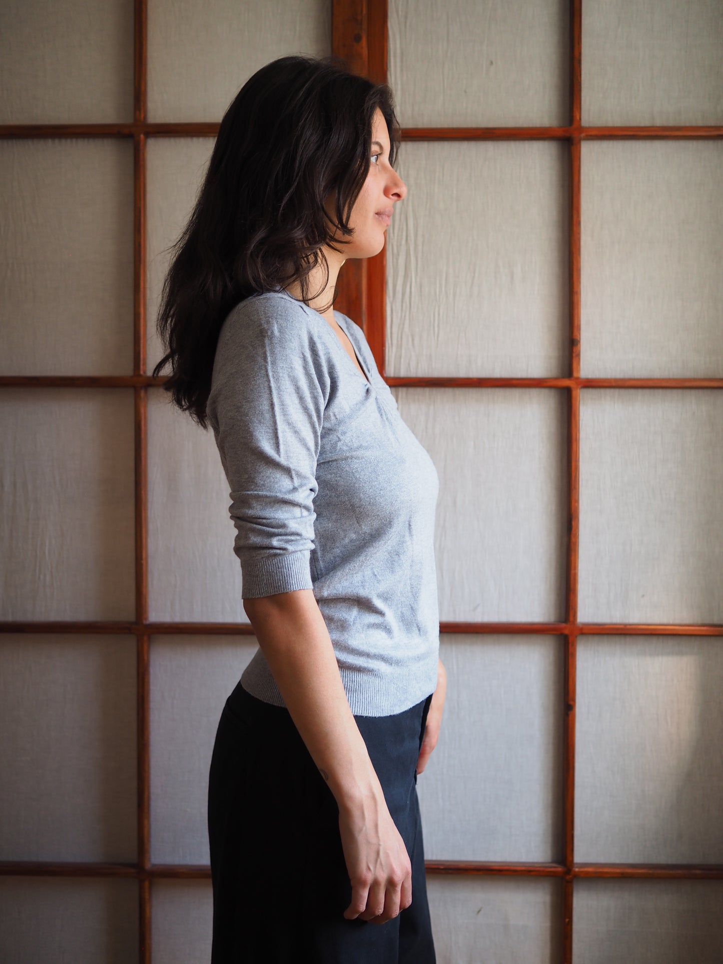 fitted strikket bluse