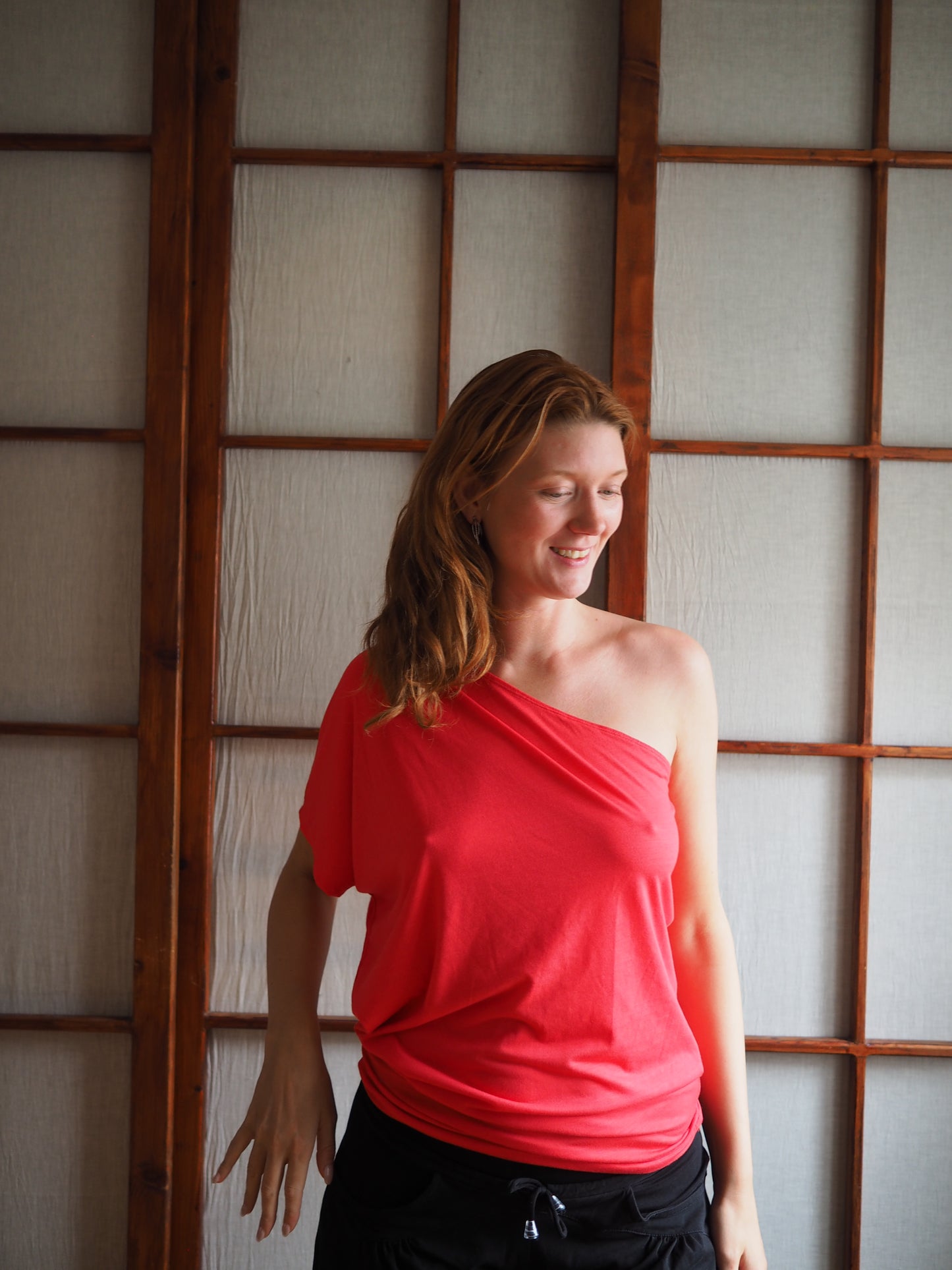 slouchy koral-top