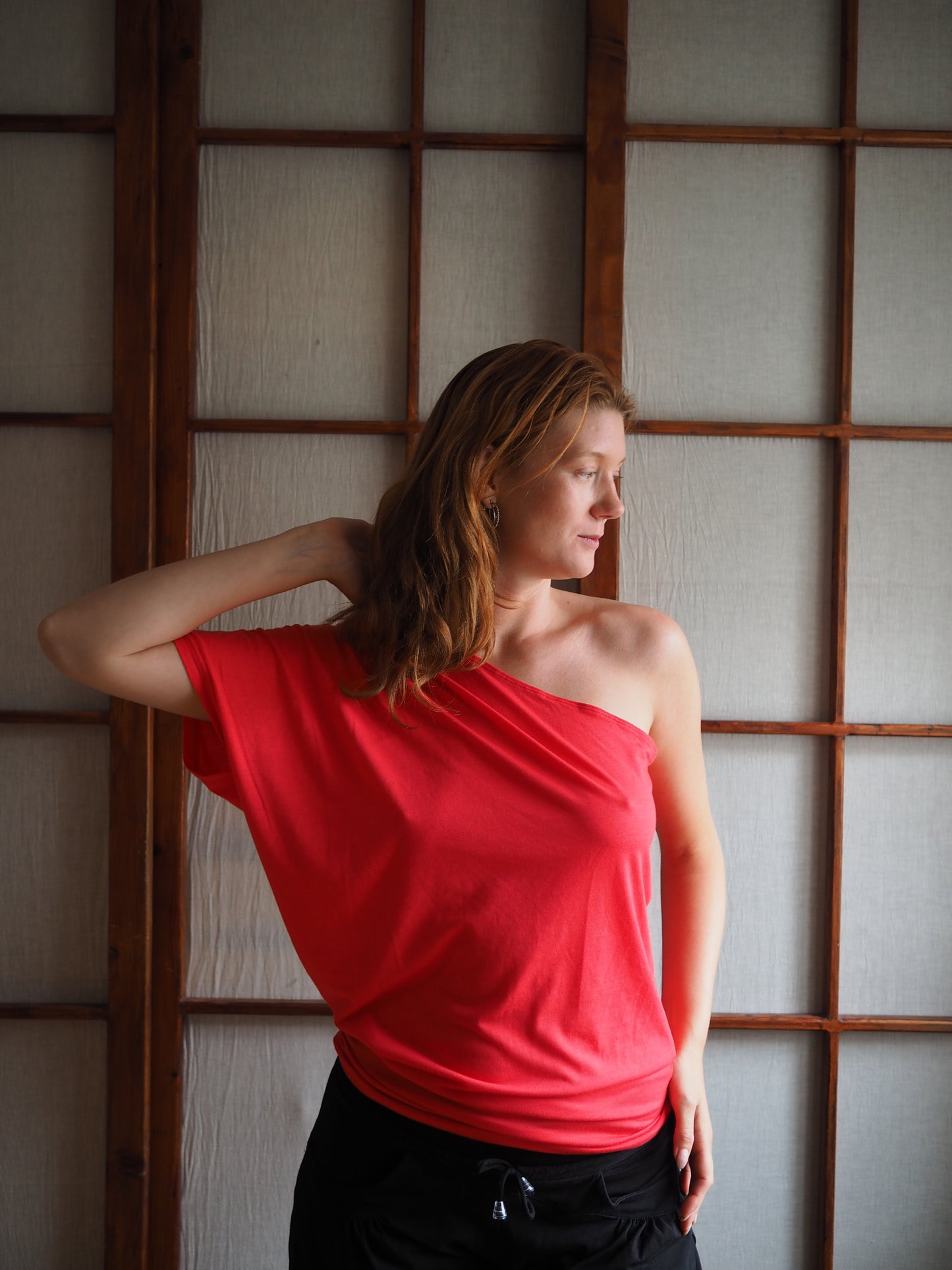slouchy koral-top