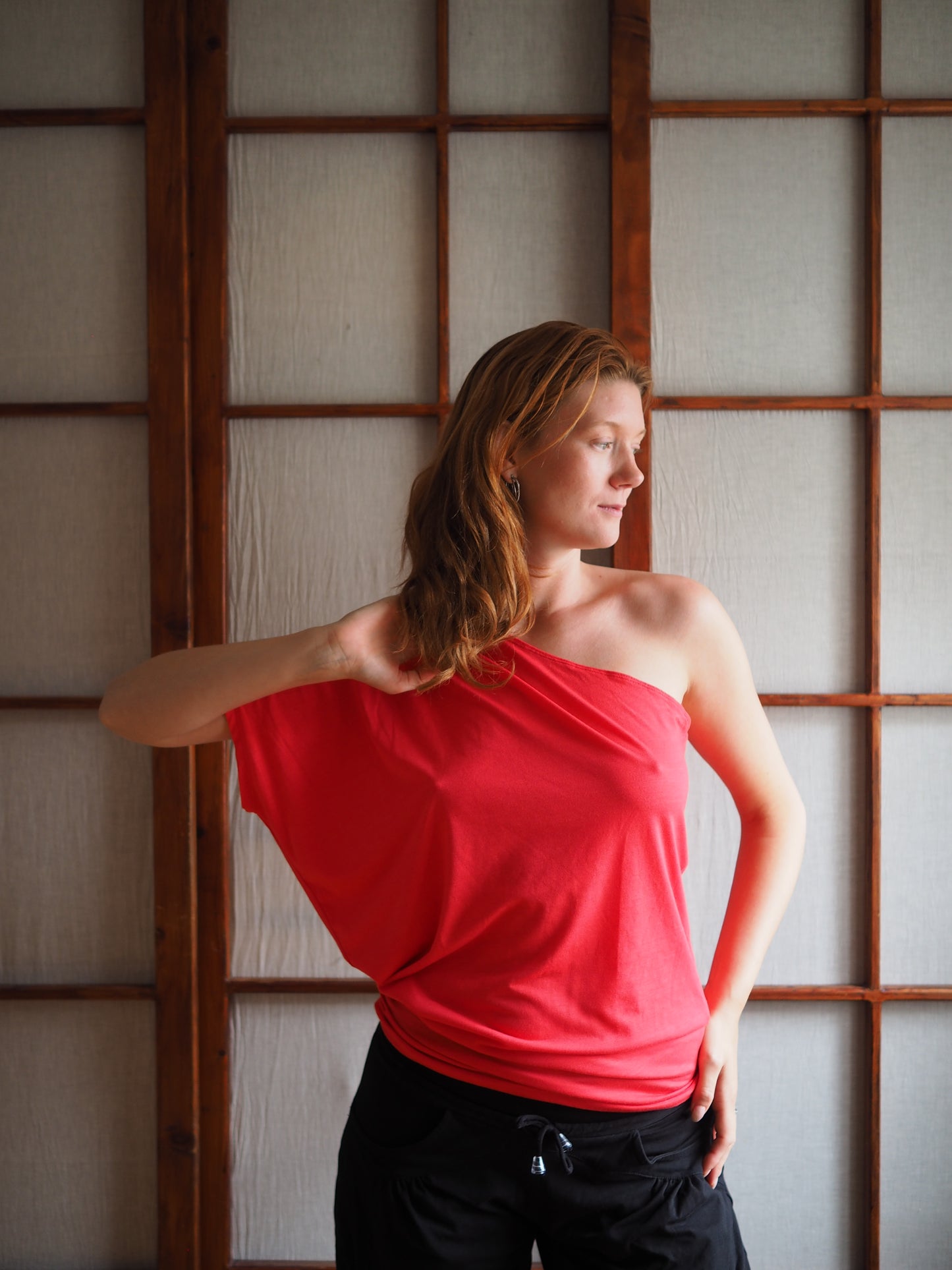 slouchy koral-top
