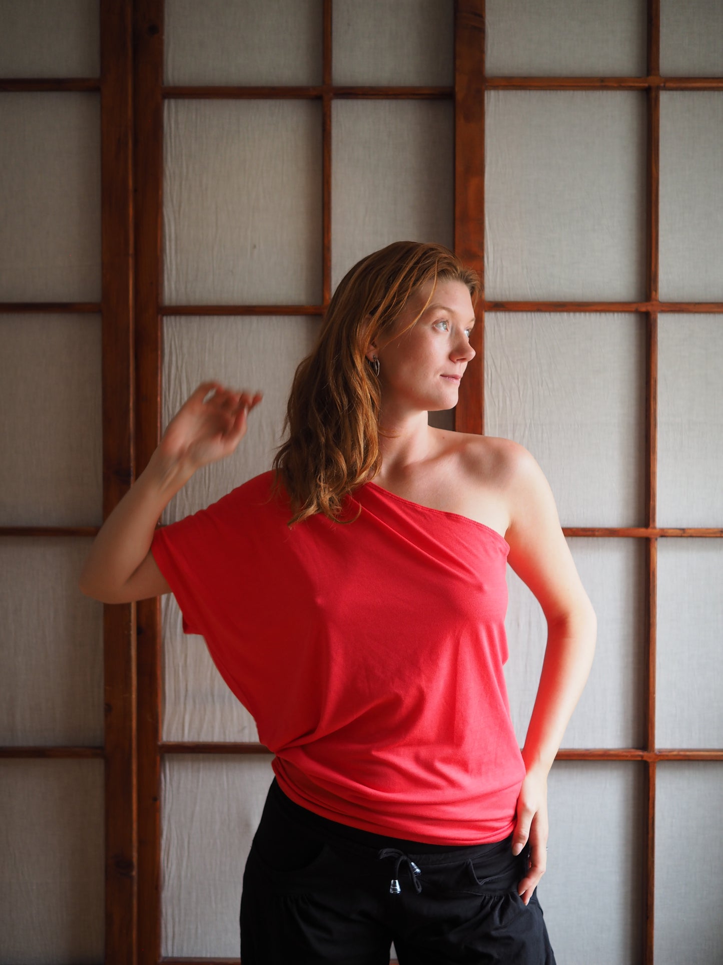 slouchy koral-top
