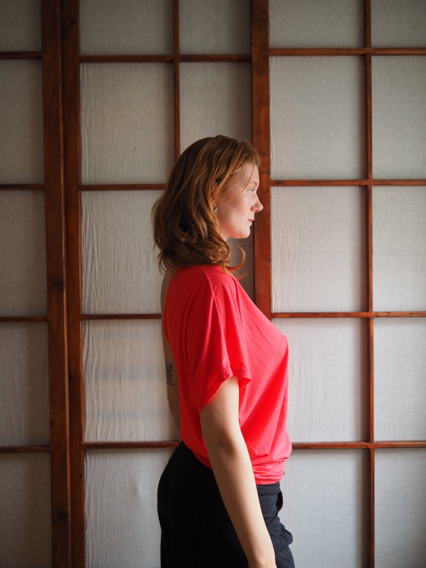 slouchy koral-top