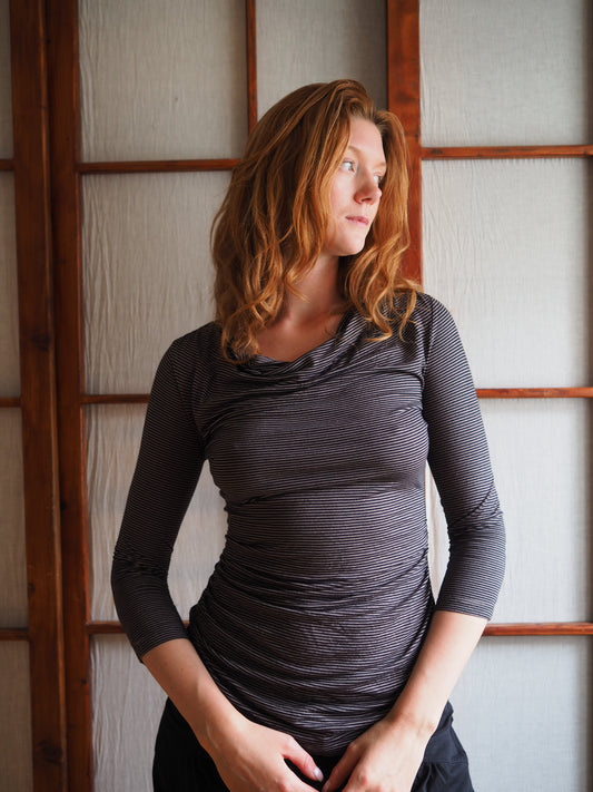 stribet fitted bluse
