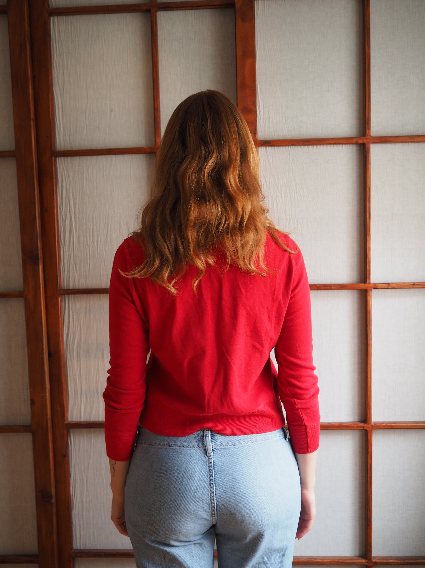 rød bomuldsbluse
