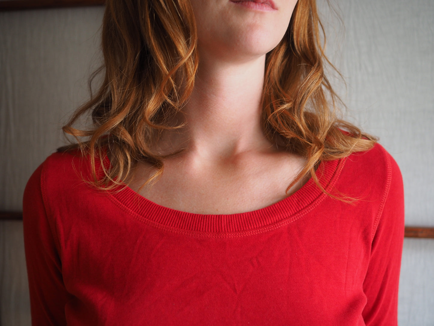 rød bomuldsbluse